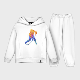 Детский костюм хлопок Oversize с принтом Хоккеист в Курске,  |  | art | hockey | hockey stick | player | skates | sport | арт | игрок | клюшка | коньки | спорт | хоккеист | хоккей