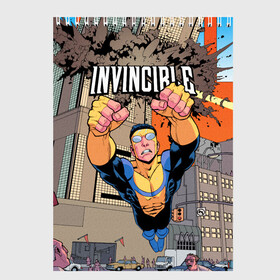 Скетчбук с принтом Неуязвимый (Invincible) в Курске, 100% бумага
 | 48 листов, плотность листов — 100 г/м2, плотность картонной обложки — 250 г/м2. Листы скреплены сверху удобной пружинной спиралью | Тематика изображения на принте: damien darkblood | invincible | дэмиен даркблад | мультсериал | непобедимый | неуязвимый