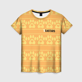 Женская футболка 3D с принтом Paws Beastars в Курске, 100% полиэфир ( синтетическое хлопкоподобное полотно) | прямой крой, круглый вырез горловины, длина до линии бедер | animals | beastars | paws | выдающиеся | звери | зверолюди | лапки