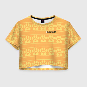 Женская футболка Crop-top 3D с принтом Paws Beastars в Курске, 100% полиэстер | круглая горловина, длина футболки до линии талии, рукава с отворотами | animals | beastars | paws | выдающиеся | звери | зверолюди | лапки
