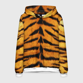 Мужская толстовка 3D с принтом Шкура Тигра в Курске, 100% полиэстер | двухслойный капюшон со шнурком для регулировки, мягкие манжеты на рукавах и по низу толстовки, спереди карман-кенгуру с мягким внутренним слоем. | Тематика изображения на принте: skin | tiger | wool | тигр