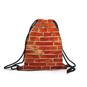 Рюкзак-мешок 3D с принтом Кирпичная стена в Курске, 100% полиэстер | плотность ткани — 200 г/м2, размер — 35 х 45 см; лямки — толстые шнурки, застежка на шнуровке, без карманов и подкладки | bricks | wall | камень | кирпичи | стена
