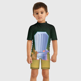 Детский купальный костюм 3D с принтом Колпак Гюсто в Курске, Полиэстер 85%, Спандекс 15% | застежка на молнии на спине | ratatouille | vdgerir | рататуй | ремми | рэмми