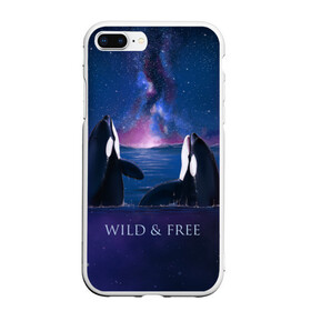 Чехол для iPhone 7Plus/8 Plus матовый с принтом косатка в Курске, Силикон | Область печати: задняя сторона чехла, без боковых панелей | Тематика изображения на принте: ocean | orca | sea | sea animal | дельфин | касатка | кит | море | океан | рисунок кита