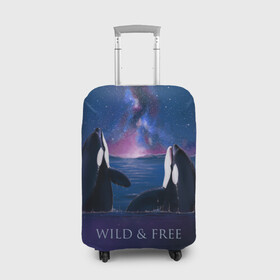 Чехол для чемодана 3D с принтом косатка в Курске, 86% полиэфир, 14% спандекс | двустороннее нанесение принта, прорези для ручек и колес | ocean | orca | sea | sea animal | дельфин | касатка | кит | море | океан | рисунок кита
