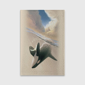 Обложка для паспорта матовая кожа с принтом косатка в Курске, натуральная матовая кожа | размер 19,3 х 13,7 см; прозрачные пластиковые крепления | Тематика изображения на принте: ocean | orca | sea | sea animal | whale | дельфин | касатка | кит | море | океан | рисунок кита