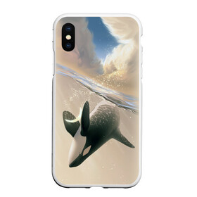 Чехол для iPhone XS Max матовый с принтом косатка в Курске, Силикон | Область печати: задняя сторона чехла, без боковых панелей | Тематика изображения на принте: ocean | orca | sea | sea animal | whale | дельфин | касатка | кит | море | океан | рисунок кита