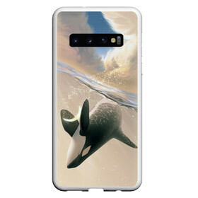 Чехол для Samsung Galaxy S10 с принтом косатка в Курске, Силикон | Область печати: задняя сторона чехла, без боковых панелей | Тематика изображения на принте: ocean | orca | sea | sea animal | whale | дельфин | касатка | кит | море | океан | рисунок кита