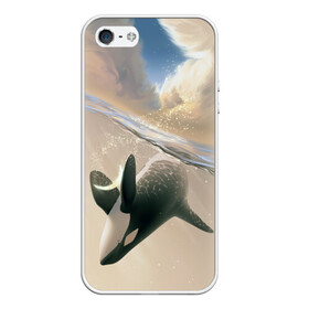 Чехол для iPhone 5/5S матовый с принтом косатка в Курске, Силикон | Область печати: задняя сторона чехла, без боковых панелей | ocean | orca | sea | sea animal | whale | дельфин | касатка | кит | море | океан | рисунок кита