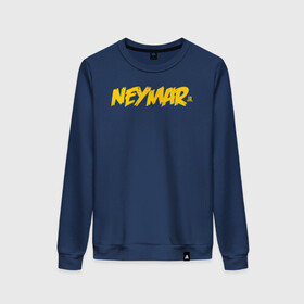 Женский свитшот хлопок с принтом Neymar Jr logo в Курске, 100% хлопок | прямой крой, круглый вырез, на манжетах и по низу широкая трикотажная резинка  | brazil | champions | fifa | junior | neymar | neymar jr | paris saint germain | psg | uefa | бразилия | джуниор | младший | наймар | неймар | пари сен жермен | петух | псж | сборная бразилии | уефа | фифа | футбик | футбол 