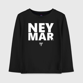 Детский лонгслив хлопок с принтом Neymar Jr white logo в Курске, 100% хлопок | круглый вырез горловины, полуприлегающий силуэт, длина до линии бедер | Тематика изображения на принте: brazil | champions | fifa | junior | neymar | neymar jr | paris saint germain | psg | uefa | бразилия | джуниор | младший | наймар | неймар | пари сен жермен | петух | псж | сборная бразилии | уефа | фифа | футбик | футбол 