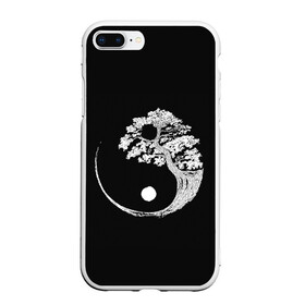 Чехол для iPhone 7Plus/8 Plus матовый с принтом Yin and Yang. Bonsai Tree в Курске, Силикон | Область печати: задняя сторона чехла, без боковых панелей | Тематика изображения на принте: black | bonsai | buddhism | dualism | esotericism | evil | good | japan | negative | philosophy | positive | tree | white | yang | yin | zen | белое | бонсай | буддизм | дерево | дзен | добро | древо | дуализм | зло | инь | негатив | позитив | философия |