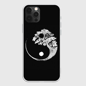 Чехол для iPhone 12 Pro Max с принтом Yin and Yang. Bonsai Tree в Курске, Силикон |  | Тематика изображения на принте: black | bonsai | buddhism | dualism | esotericism | evil | good | japan | negative | philosophy | positive | tree | white | yang | yin | zen | белое | бонсай | буддизм | дерево | дзен | добро | древо | дуализм | зло | инь | негатив | позитив | философия |