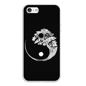 Чехол для iPhone 5/5S матовый с принтом Yin and Yang. Bonsai Tree в Курске, Силикон | Область печати: задняя сторона чехла, без боковых панелей | Тематика изображения на принте: black | bonsai | buddhism | dualism | esotericism | evil | good | japan | negative | philosophy | positive | tree | white | yang | yin | zen | белое | бонсай | буддизм | дерево | дзен | добро | древо | дуализм | зло | инь | негатив | позитив | философия |