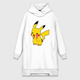 Платье-худи хлопок с принтом Уставший Пикачу в Курске,  |  | anime | picachu | pikachu | аниме | милый | пика | пикачу | покебол | покемон