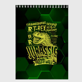 Скетчбук с принтом T-rex Jurassic Динозавр в Курске, 100% бумага
 | 48 листов, плотность листов — 100 г/м2, плотность картонной обложки — 250 г/м2. Листы скреплены сверху удобной пружинной спиралью | dino | rex | roar | t rex | дино | динозавр | динозавры