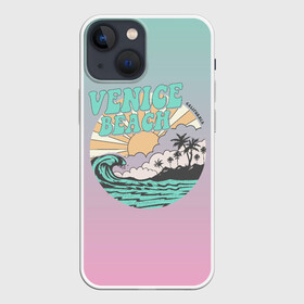 Чехол для iPhone 13 mini с принтом VENICE BEACH в Курске,  |  | venice | восход | закат | море | небо | отдых | пальмы | пляж | природа | солнце