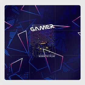 Магнитный плакат 3Х3 с принтом GAMER gamepad в Курске, Полимерный материал с магнитным слоем | 9 деталей размером 9*9 см | gamer | джойстик | игра | игрок | игроман