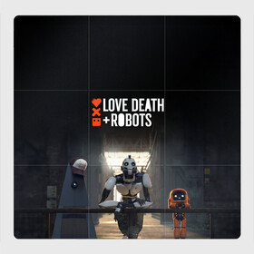 Магнитный плакат 3Х3 с принтом Love, Death and Robots в Курске, Полимерный материал с магнитным слоем | 9 деталей размером 9*9 см | cartoon | death | fantasy | heavy | horror | metal | miller | netflix | robots | tim | witness | любовь | миллер | мультфильм | робот | роботы | тим | ужасы | фэнтези