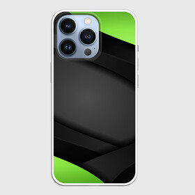 Чехол для iPhone 13 Pro с принтом Green  Black в Курске,  |  | 3d | 3д | sport | абстракция | линии | паттерн | соты | спортивный стиль | текстуры