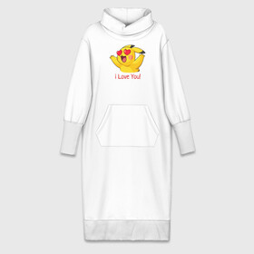 Платье удлиненное хлопок с принтом Пикачу i love you в Курске,  |  | anime | picachu | pikachu | аниме | милый | пика | пикачу | покебол | покемон
