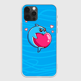 Чехол для iPhone 12 Pro Max с принтом Дельфин с сердечком в Курске, Силикон |  | dolphin | дельфин | дельфинчик | море | морские | на голубом | с дельфином | с сердцем | сердечко