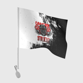 Флаг для автомобиля с принтом Stalker 2 Danger в Курске, 100% полиэстер | Размер: 30*21 см | danger | stalker | stallker | метро | постапокалипсис | радиация | сталкер | чернобыль