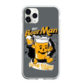 Чехол для iPhone 11 Pro матовый с принтом BEER MAN в Курске, Силикон |  | alcochol | beer | comics | drink | man | комикс | напитки | пенное | прикол | рисунок | шутка