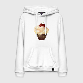 Мужская толстовка с принтом Cupcake with cherry art в Курске, френч-терри, мягкий теплый начес внутри (100% хлопок) | карман-кенгуру, эластичные манжеты и нижняя кромка, капюшон с подкладом и шнурком | art | cherry | cooking | cupcake | vypichka | yummy | арт | вишня | вкусняшка | выпичка | кекс | кулинария