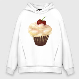 Мужское худи Oversize хлопок с принтом Cupcake with cherry art в Курске, френч-терри — 70% хлопок, 30% полиэстер. Мягкий теплый начес внутри —100% хлопок | боковые карманы, эластичные манжеты и нижняя кромка, капюшон на магнитной кнопке | art | cherry | cooking | cupcake | vypichka | yummy | арт | вишня | вкусняшка | выпичка | кекс | кулинария