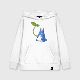 Детская толстовка хлопок с принтом Chibi blue totoro в Курске, 100% хлопок | Круглый горловой вырез, эластичные манжеты, пояс, капюшен | anime | chibi | hayao | miyazaki | neighbor | totoro | аниме | миядзаки | сосед | тоторо | хаяо | чиби