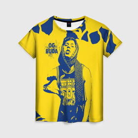 Женская футболка 3D с принтом OG Buda в Курске, 100% полиэфир ( синтетическое хлопкоподобное полотно) | прямой крой, круглый вырез горловины, длина до линии бедер | og buda | rap | буда | григорий ляхов | музыка | ог буда | певец | русский рэп | рэп | рэпер