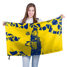 Флаг 3D с принтом OG Buda в Курске, 100% полиэстер | плотность ткани — 95 г/м2, размер — 67 х 109 см. Принт наносится с одной стороны | og buda | rap | буда | григорий ляхов | музыка | ог буда | певец | русский рэп | рэп | рэпер