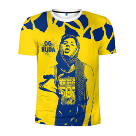 Мужская футболка 3D спортивная с принтом OG Buda в Курске, 100% полиэстер с улучшенными характеристиками | приталенный силуэт, круглая горловина, широкие плечи, сужается к линии бедра | og buda | rap | буда | григорий ляхов | музыка | ог буда | певец | русский рэп | рэп | рэпер