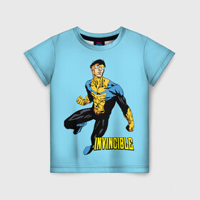 Детская футболка 3D с принтом Invincible Неуязвимый в Курске, 100% гипоаллергенный полиэфир | прямой крой, круглый вырез горловины, длина до линии бедер, чуть спущенное плечо, ткань немного тянется | boy | cartoon | damien darkblood | hero | invincible | superhero | герой | марк грейсон | мультик | мультсериал | непобедимый | неуязвимый | персонаж | супергерой