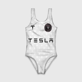 Детский купальник 3D с принтом INTER MIAMI FC TESLA KIT в Курске, Полиэстер 85%, Спандекс 15% | Слитный крой, подклад по переду изделия, узкие бретели | Тематика изображения на принте: championship | fc | football | footer | inter miami | soccer | socker | sport | европейская лига | майами | одежда | спорт | спортивный | униформа | футбол | футбольный клуб | чемпионат