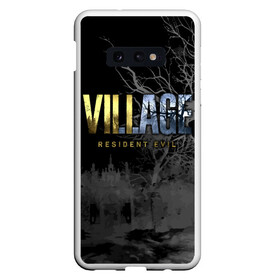 Чехол для Samsung S10E с принтом Resident Evil Village в Курске, Силикон | Область печати: задняя сторона чехла, без боковых панелей | Тематика изображения на принте: resident evil | survival horror | village | вилладж | деревня | компьютерная игра | ночь | обитель зла | сухие деревья