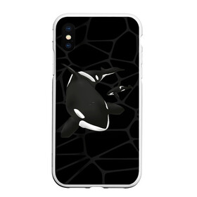 Чехол для iPhone XS Max матовый с принтом Косатки в Курске, Силикон | Область печати: задняя сторона чехла, без боковых панелей | Тематика изображения на принте: whale | кит | косатка | косатки | морские