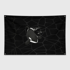 Флаг-баннер с принтом Косатки в Курске, 100% полиэстер | размер 67 х 109 см, плотность ткани — 95 г/м2; по краям флага есть четыре люверса для крепления | whale | кит | косатка | косатки | морские