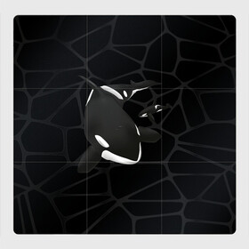 Магнитный плакат 3Х3 с принтом Косатки в Курске, Полимерный материал с магнитным слоем | 9 деталей размером 9*9 см | Тематика изображения на принте: whale | кит | косатка | косатки | морские