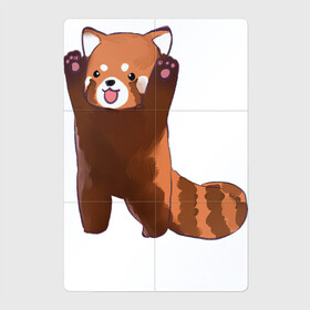 Магнитный плакат 2Х3 с принтом Нападение милой панды в Курске, Полимерный материал с магнитным слоем | 6 деталей размером 9*9 см | Тематика изображения на принте: арт | красная панда | красный медвежонок | медведь | медвежонок | панда | рисунок | рыжая панда