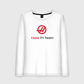 Женский лонгслив хлопок с принтом Haas F1 Team в Курске, 100% хлопок |  | Тематика изображения на принте: f1 | haas | грожан | магнуссен | мазепин | ф1 | феррари | формула 1 | хаас