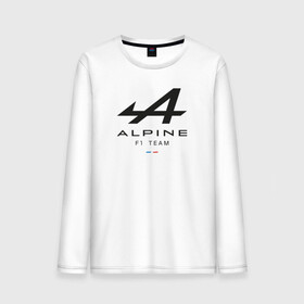 Мужской лонгслив хлопок с принтом Alpine F1 team в Курске, 100% хлопок |  | alpine | f1 | renault | team | рено | ф1 | фернандо алонсо | формула 1