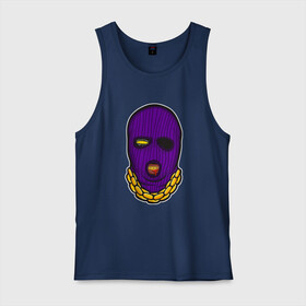 Мужская майка хлопок с принтом DaBaby Purple Mask в Курске, 100% хлопок |  | Тематика изображения на принте: gangster | golden | mask | music | rappers