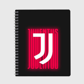 Тетрадь с принтом JUVENTUS / ЮВЕНТУС / НЕОН в Курске, 100% бумага | 48 листов, плотность листов — 60 г/м2, плотность картонной обложки — 250 г/м2. Листы скреплены сбоку удобной пружинной спиралью. Уголки страниц и обложки скругленные. Цвет линий — светло-серый
 | fifa | football | football club. | juventus football club | sport | uefa | английская премьер лига | лига финал | матч | спорт | уефа | финал | фифа | футбол | футбольный клуб | ювентус