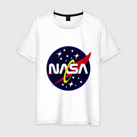 Мужская футболка хлопок с принтом Space NASA в Курске, 100% хлопок | прямой крой, круглый вырез горловины, длина до линии бедер, слегка спущенное плечо. | mars | moon | nasa | астероид | астронавт | астрономия | вселенная | гагарин | галактика | земля | илон | комета | космонавт | космос | луна | марс | маск | наса | небо | нло | планета | полёт | пришелец | ракета