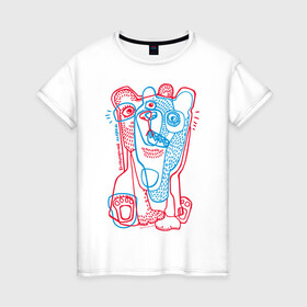 Женская футболка хлопок с принтом bipolar bear в Курске, 100% хлопок | прямой крой, круглый вырез горловины, длина до линии бедер, слегка спущенное плечо | acid | bears | glitch | illusion | pole | иллюзия | кислота | медведи | полюс