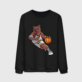 Мужской свитшот хлопок с принтом Медведь в Курске, 100% хлопок |  | art | ball | basketball | bear | sport | арт | баскетбол | медведь | мишка | мяч | спорт