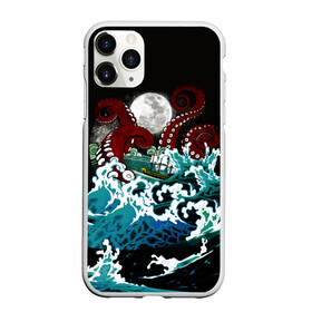 Чехол для iPhone 11 Pro Max матовый с принтом Корабль на Волнах | Кракен в Курске, Силикон |  | animal | beast | kraken | monster | moon | ocean | octopus | sea | ship | water | waves | вода | волны | животные | звери | корабль | кракен | луна | монстр | море | океан | осьминог | рыбы | щупальца