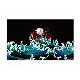 Бумага для упаковки 3D с принтом Корабль на Волнах | Кракен в Курске, пластик и полированная сталь | круглая форма, металлическое крепление в виде кольца | animal | beast | kraken | monster | moon | ocean | octopus | sea | ship | water | waves | вода | волны | животные | звери | корабль | кракен | луна | монстр | море | океан | осьминог | рыбы | щупальца